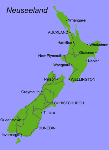 Route Neuseeland